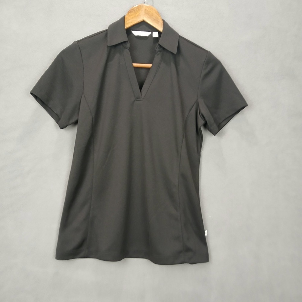 Lady Hagen Essentials Polo Shirt Womens Small Black V Neck Golf Performance